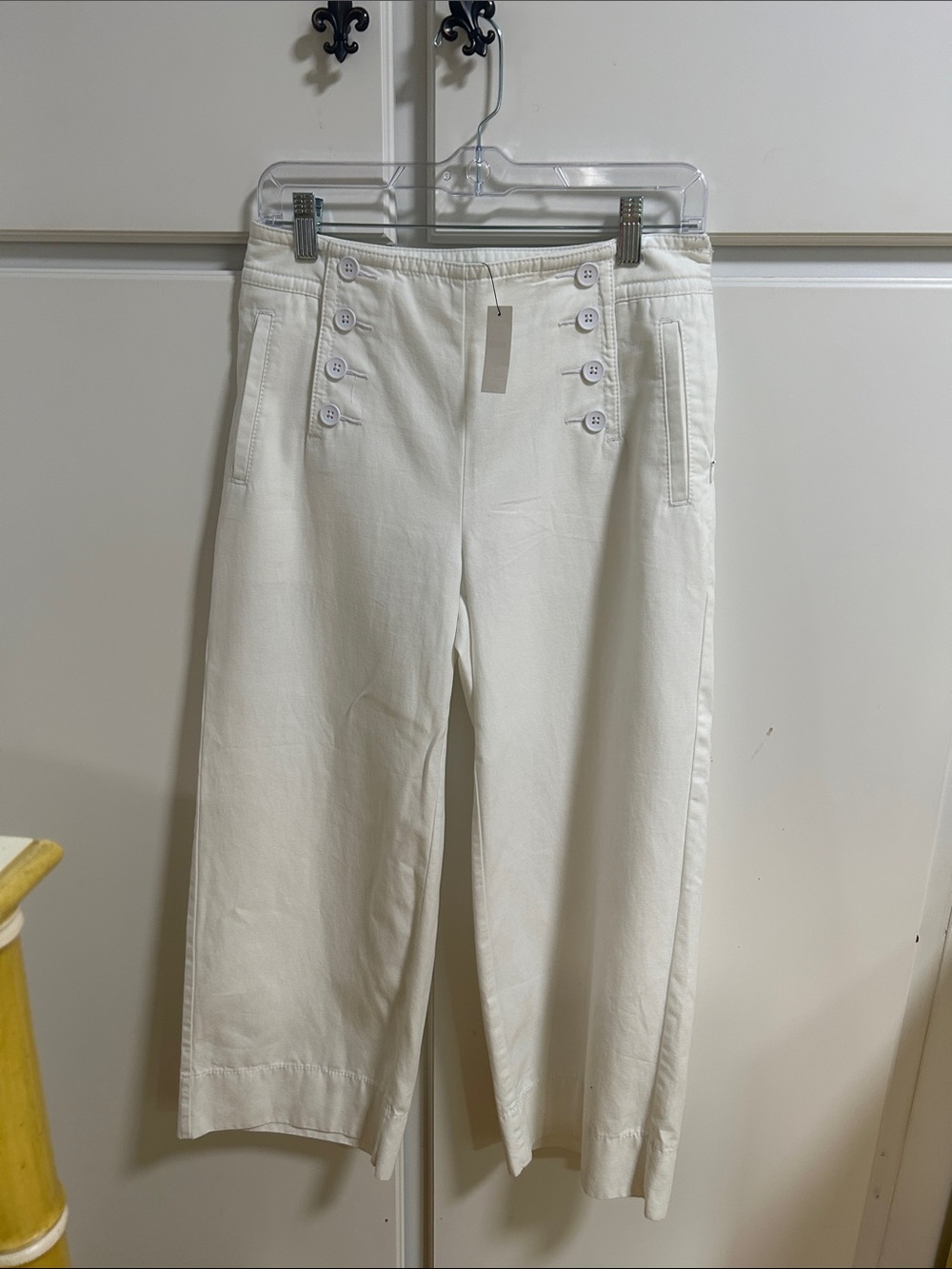 Talbots White Wide-Leg Sailor Pants